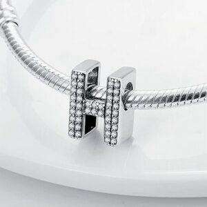 Elegant Silver Initial “H” charm